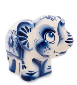 ГЛ- 580 Фигурка «Слон» (Гжельский фарфор)