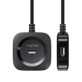 USB 2.0 хаб VegGieg на 4 порта | Поддержка HDD 5 ТБ | Питание Micro USB 5V/2A | Без драйверовдлина 0,2 м