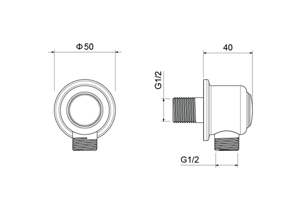 Шланговое подсоединение AQUATEK, матовый черный AQ2461MB КЛАССИК