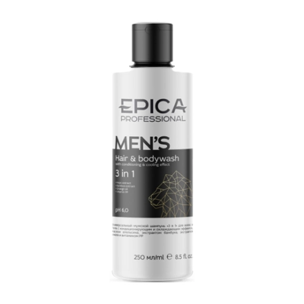 EPICA Professional Универсальный мужской шампунь для волос и тела, Men's 3 in, 250 мл