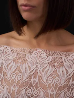 03-294 Кружево эластичное 24 см, серебристый пион 168