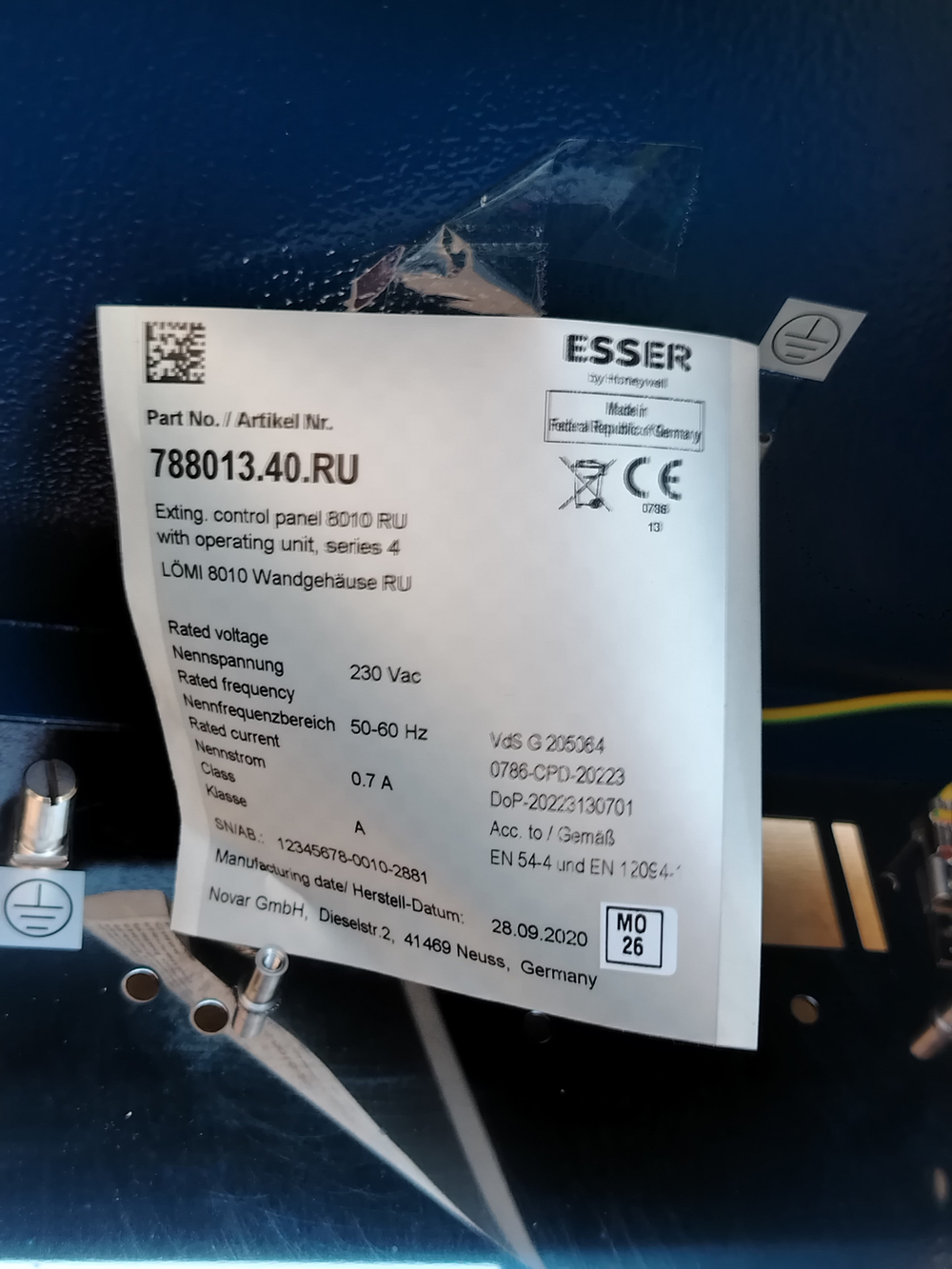 Панель управления пожаротушением Honeywell ESSER 8010 788013.40.RU