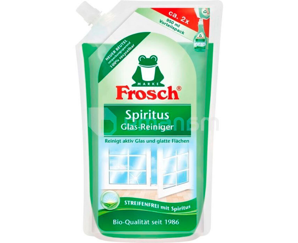 Средство для стекол Frosch Спирт (запаска) дой-пак 0,95 л
