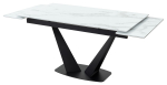 Стол М-City DISAUR Ниагара 160 Белый мрамор, стекло, Черный