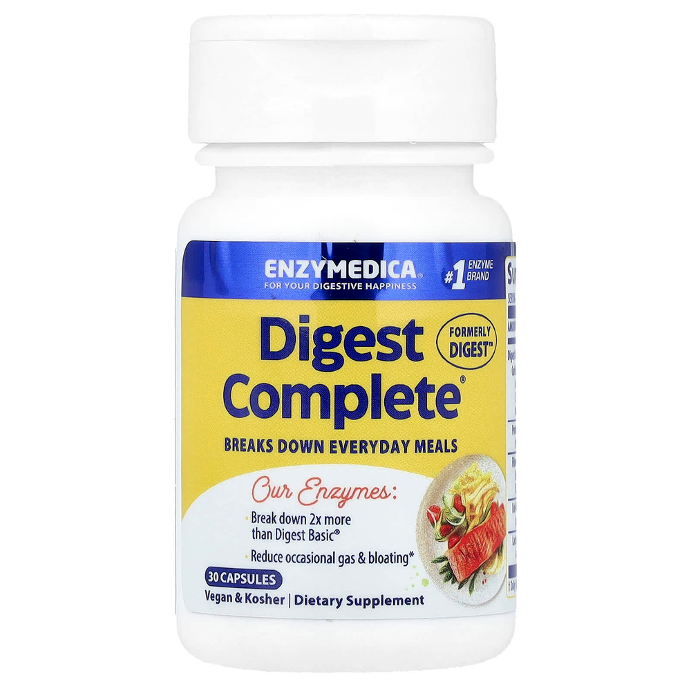 Enzymedica, Digest, комплексная ферментная формула, 30 капсул