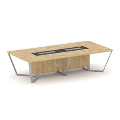 Steel Meet Стол переговорный прямоугольный KMK-PR.B.SP-12 Тиквуд Светлый/Графит Глянец/Металл Серый