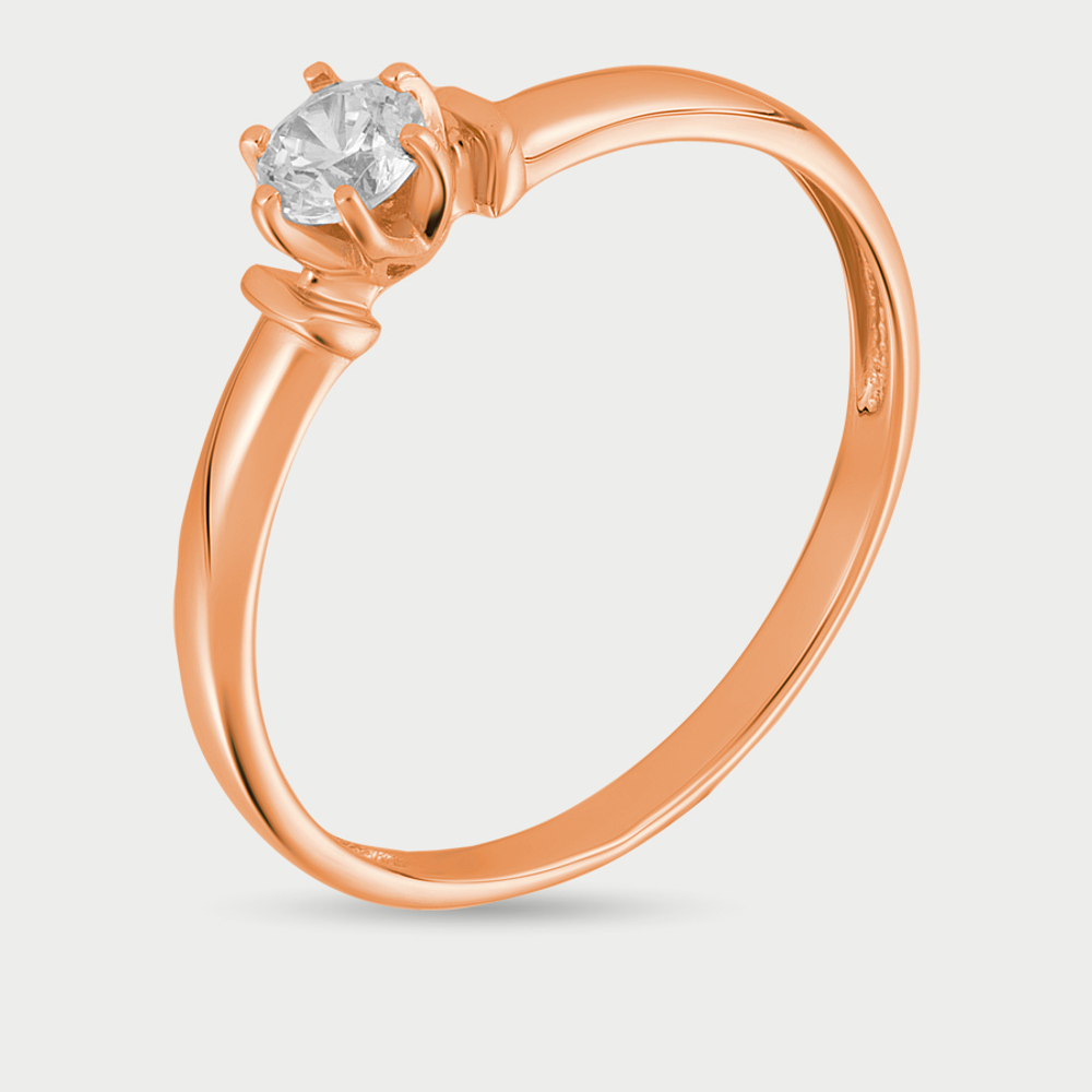 Кольцо женское из розового золота 585 пробы с фианитами (арт. к4007)