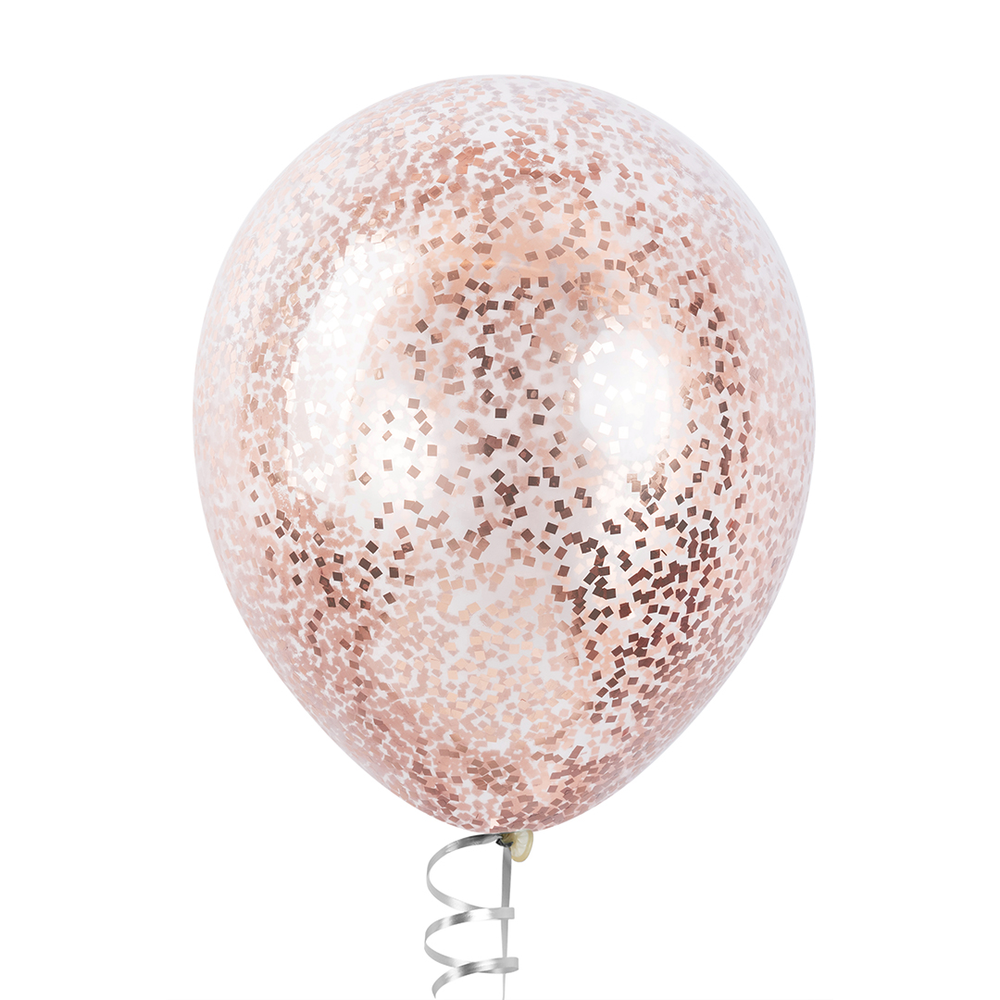 Шар с конфетти Конфетти фольга Квадрат, Розовое Золото, Металлик 32 см (СГ-17)