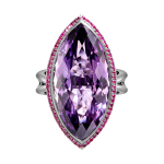 Кольцо с Аметистом и Рубинами, R0189-0/5