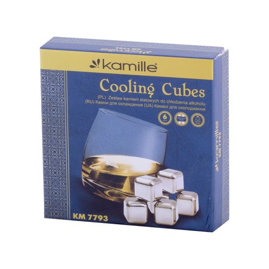 Кубики из нержавеющей стали для охлаждения напитков Kamille KM-7793 (набор 6 шт)