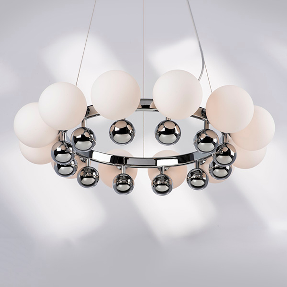 801124 Люстра SFERETTA 12х40W G9 ХРОМ/БЕЛЫЙ