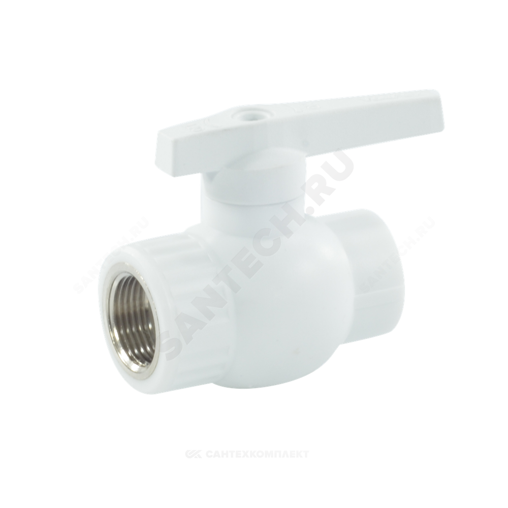 Кран шаровой PP-R комбинированный белый Дн 25х3/4" Ру25 ВР VALFEX 10142534