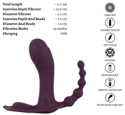 Фиолетовый вибратор для ношения в трусиках ARIVA RC Panty Vibrator