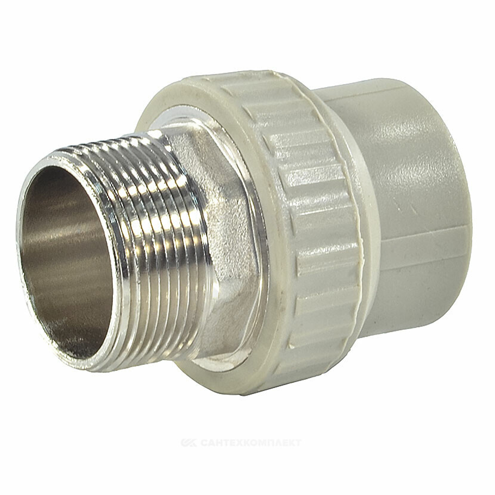 Муфта PP-R комбинированная серая Дн 40х1 1/2" НР под ключ VALFEX 10135240Г