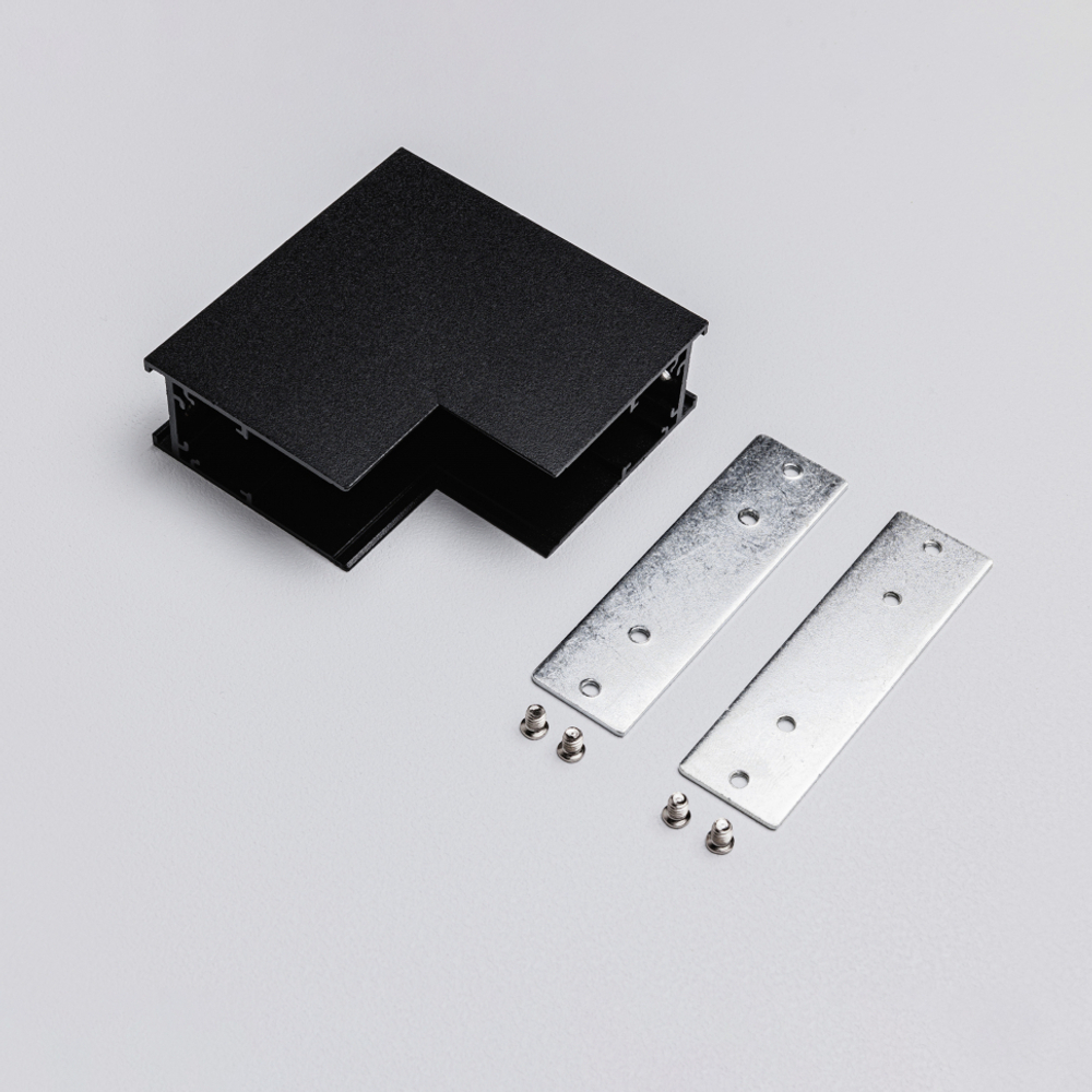 Угловой коннектор внутренний для накладного магнитного трекового шинопровода MKA-2S-IC-B Черный