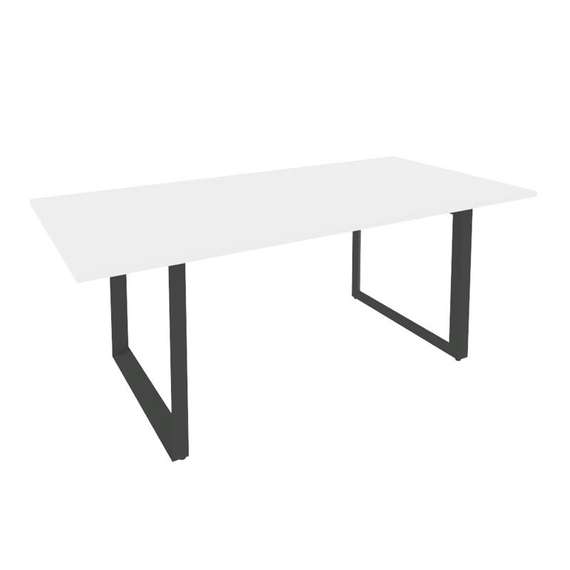 Onix Direct Стол переговорный на О-образном м/к O.MO-PRG-19 Белый Бриллиант/Металл Антрацит 1980*980