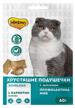Мнямс лакомство для стерилизованных кошек с цыпленком и клюквой профилактика МКБ