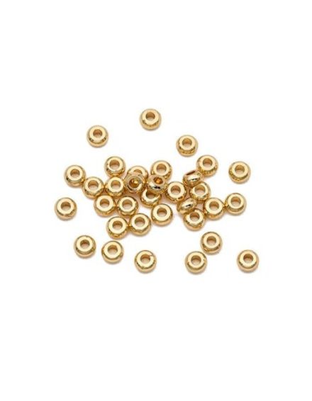 Бусина-Спейсер "Рондель" 2,9мм, золото (10 штук)