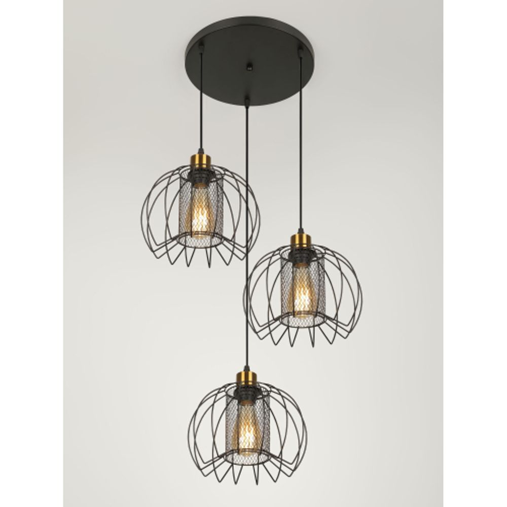 Светильник подвесной (подвес) Rivoli Adelaida 5108-203 3хЕ27 60 Вт лофт-кантри | Rivoli