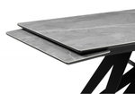 Керамический стол Woodville Блэкберн 160(220)х89 серый мрамор larka grey, черный