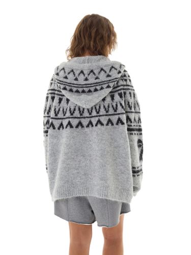 Серый свитер на молнии с капюшоном