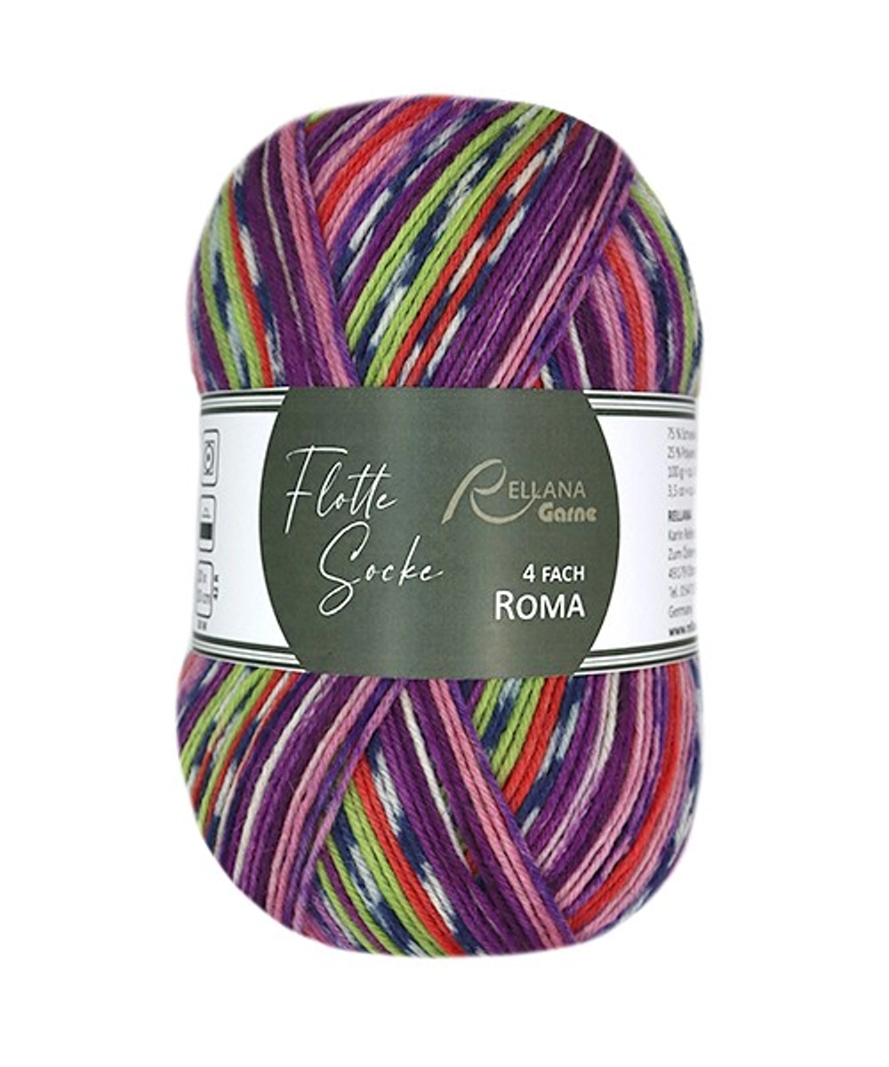 Пряжа Rellana Flotte Socke 4f. Roma (3221)