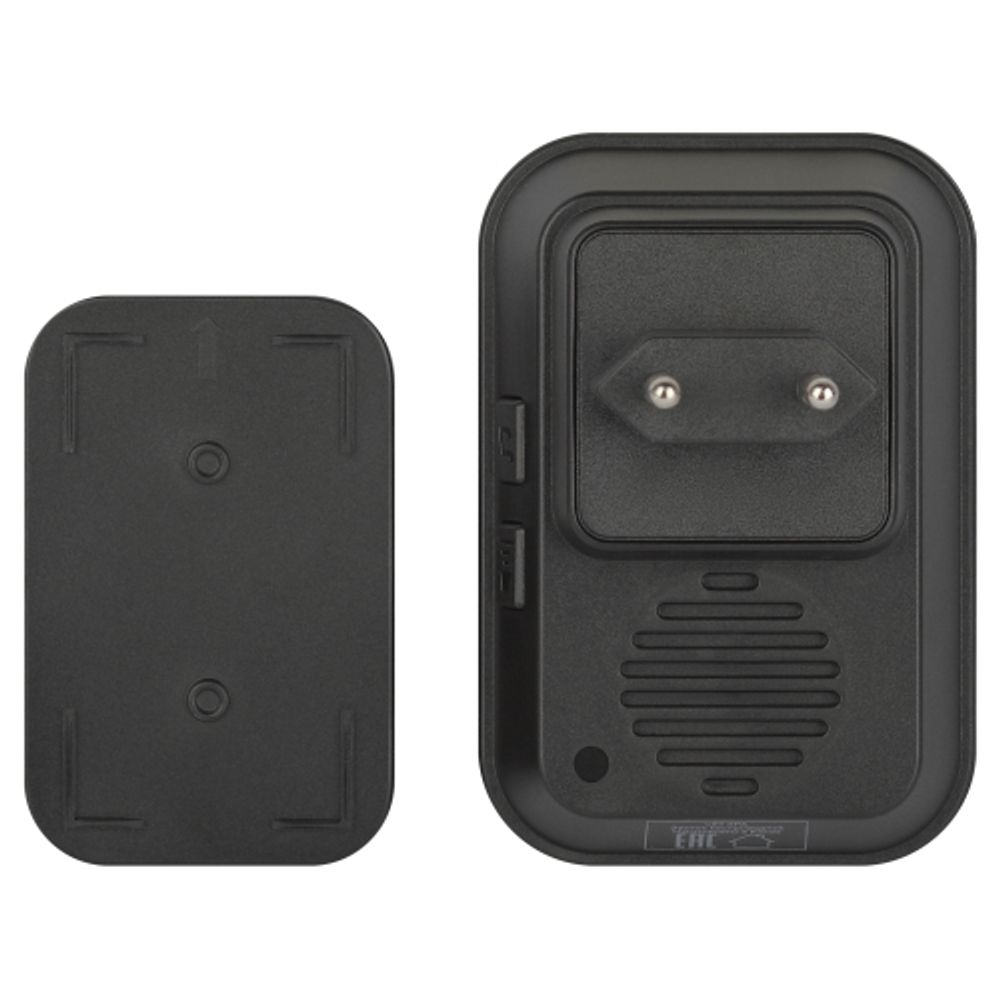 Звонок дверной ЭРА С97 беспроводной, от сети, черный, 60 мелодий | Электрозвонки беспроводные