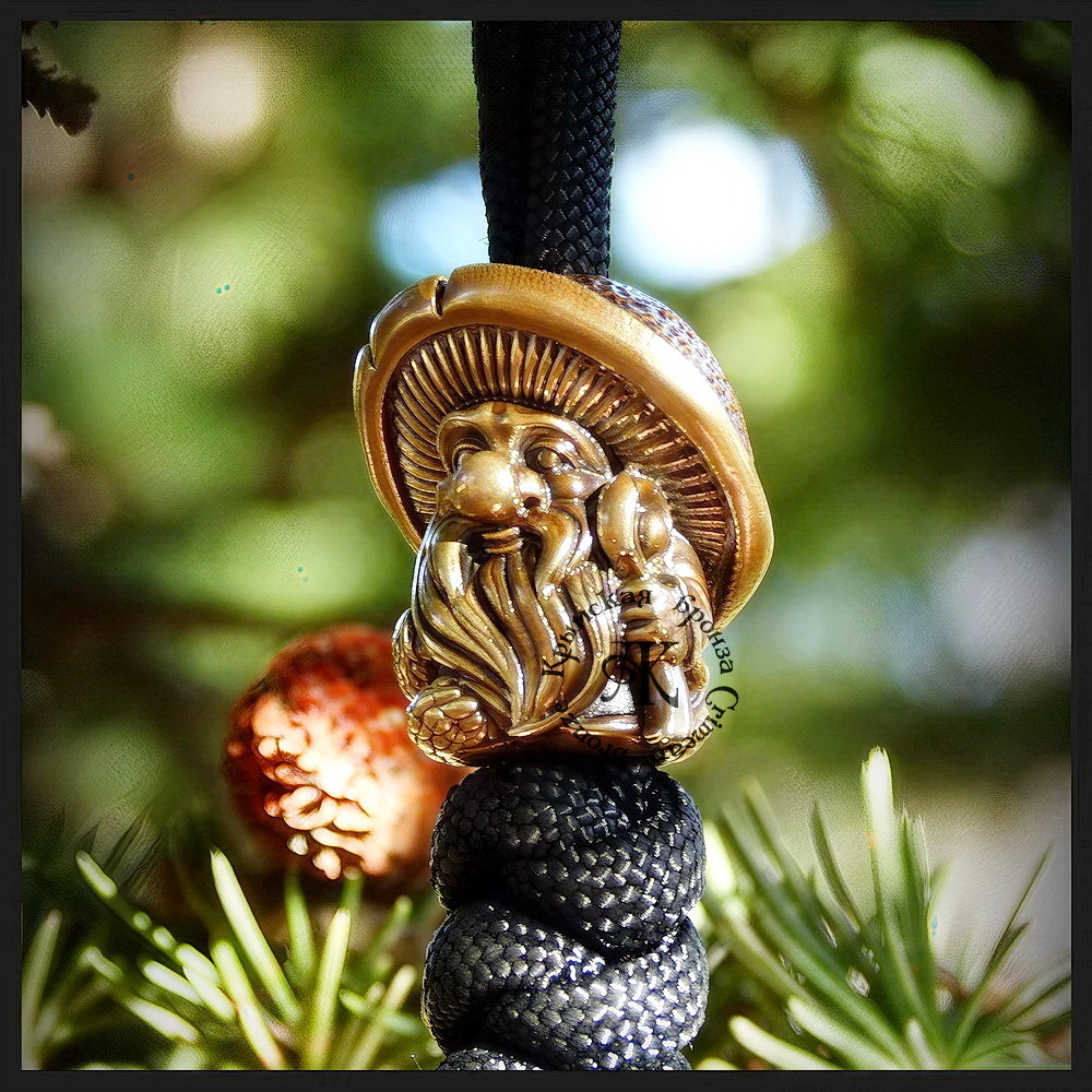 Бусина "Дух леса" для темляков или браслетов , латунь