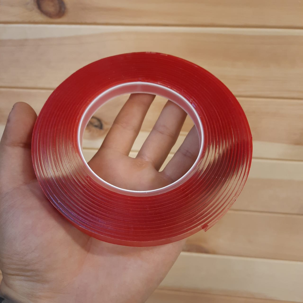 Лента клейкая двухсторонняя прозрачная 5м, 2мм