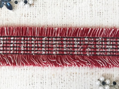Тесьма текстиль, люрекс с бахромой, ш. 3,5 см.