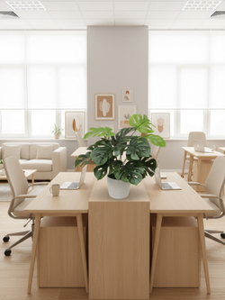 Искусственный куст Монстера 50см в кашпо для украшения дома, офиса