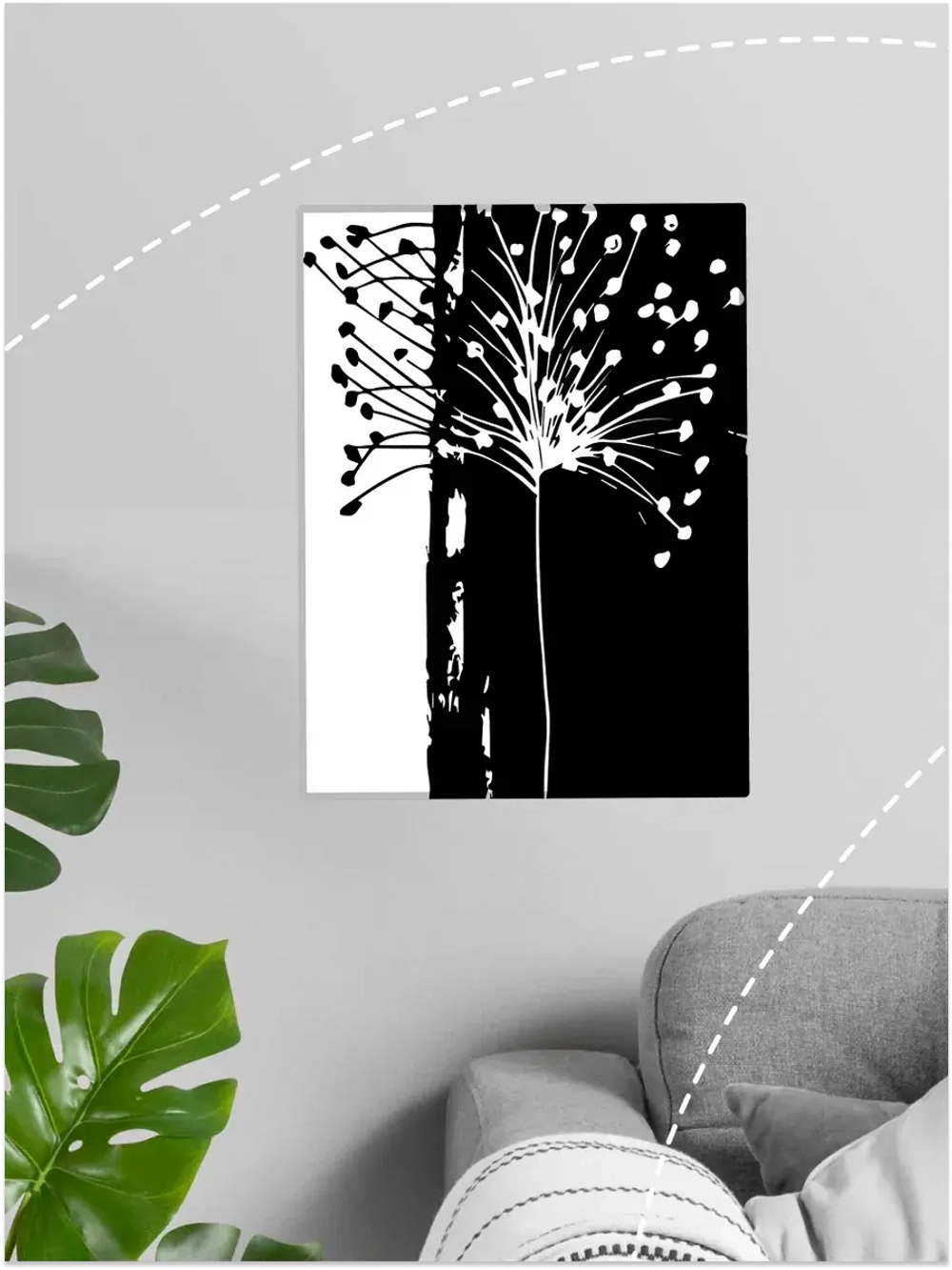 Картина по номерам черно-белая