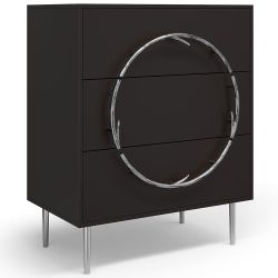 Комод Арт Колор matte Стайл Сильвер с 3 ящиками Терпкий коричневый матовый