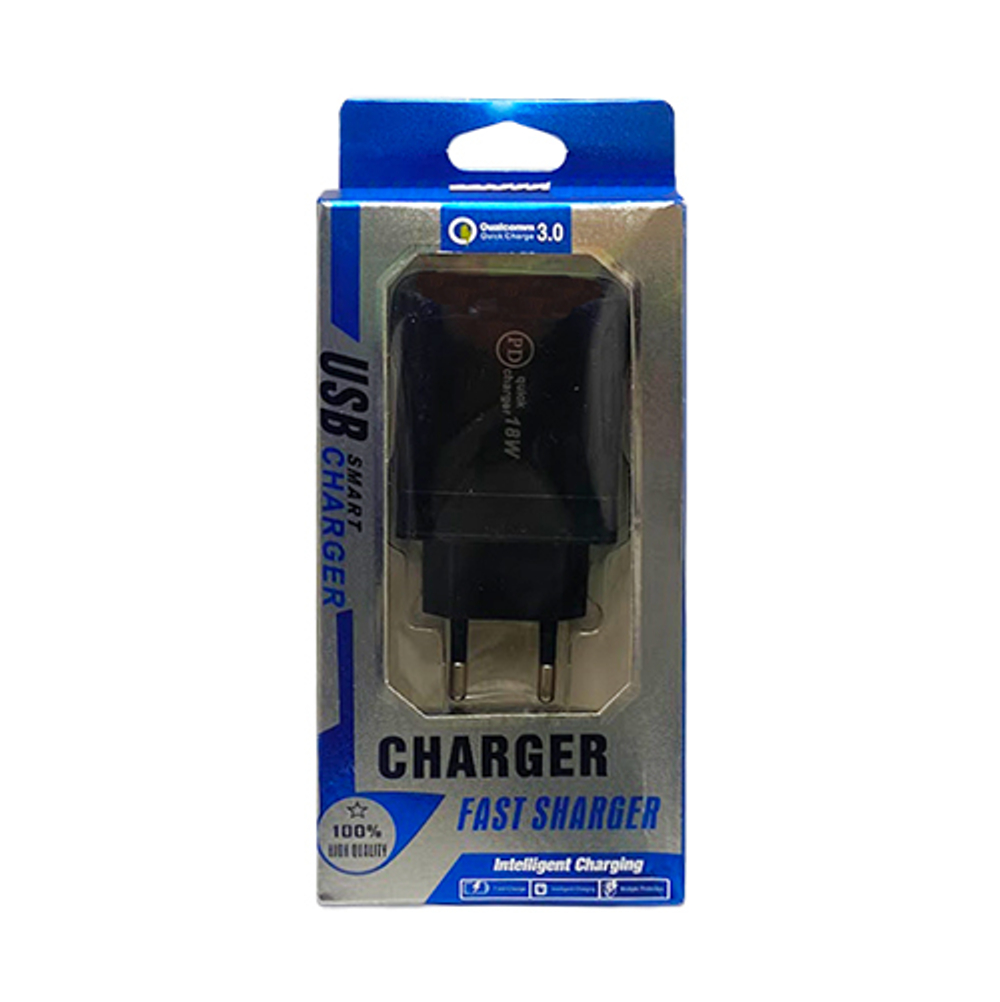 Сетевое зарядное устройство с кабелем TYPE-C - TYPE-C APD-880 5V 3.4A/9V 2A/12V 1.5A/ 18W 1PD черный