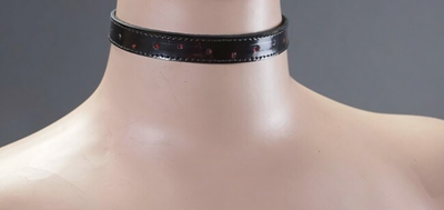 Ошейник декорированный стразами (Цвет: черный)