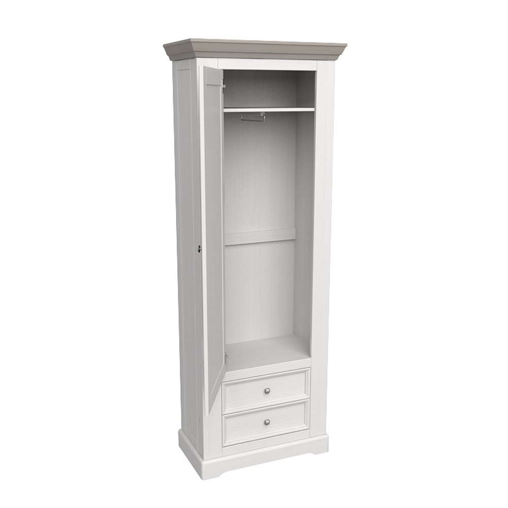 Шкаф для одежды «Форест» 1 дверь 2 ящика белый воск/антрацит