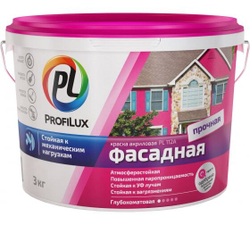 Краска фасадная влагостойкая акриловая Profilux ВД  PL-112А глубокоматовая белая