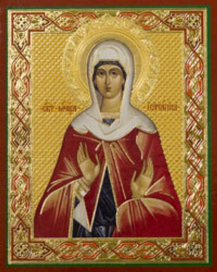 Икона на деревянной основе Наталья Никомидийская мц. 8х6 с тиснением золотой фольгой, в упаковке (Ер