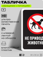 Табличка "Не приводить животных" на дверь и забор, для двора, дома, подъезда, 40х30 см, Silver Plane x Айдентика Технолоджи
