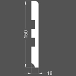 Плинтус напольный белый U102 150 мм МДФ 150x16x2050