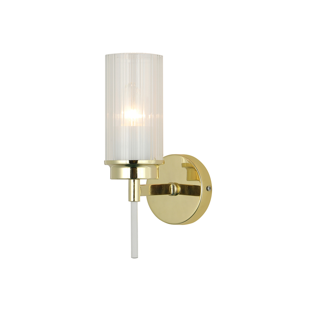 Настенный светильник 1x40Вт E14, металл/стекло, золото, прозрачный плафон