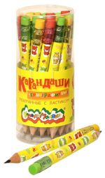 Карандаш ч/г НВ с ластиком "Джамбо" (Каляка-Маляка)