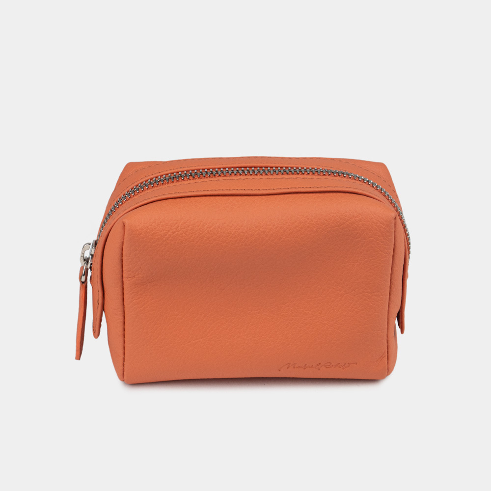 Косметичка Mignon из кожи теленка оранжевого цвета