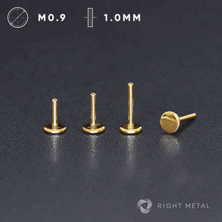 Лабрет Classic PVD Yellow 1.0мм