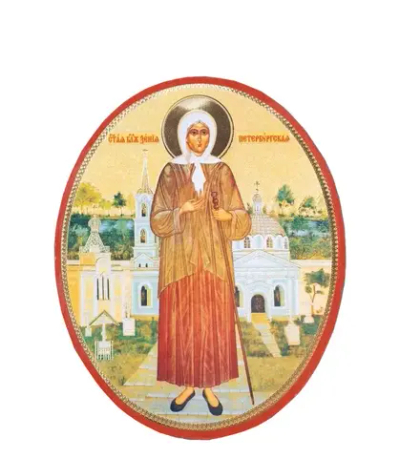 Каноническая икона святой блаженной Ксении Петербургской, дерево