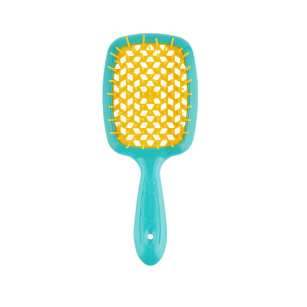 Расческа для волос JANEKE SuperBrush The Original Бирюзовая с жёлтым