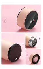 Термобутылка из нержавеющей стали, с дисплеем температуры, 300 мл, розовая. Товар уцененный