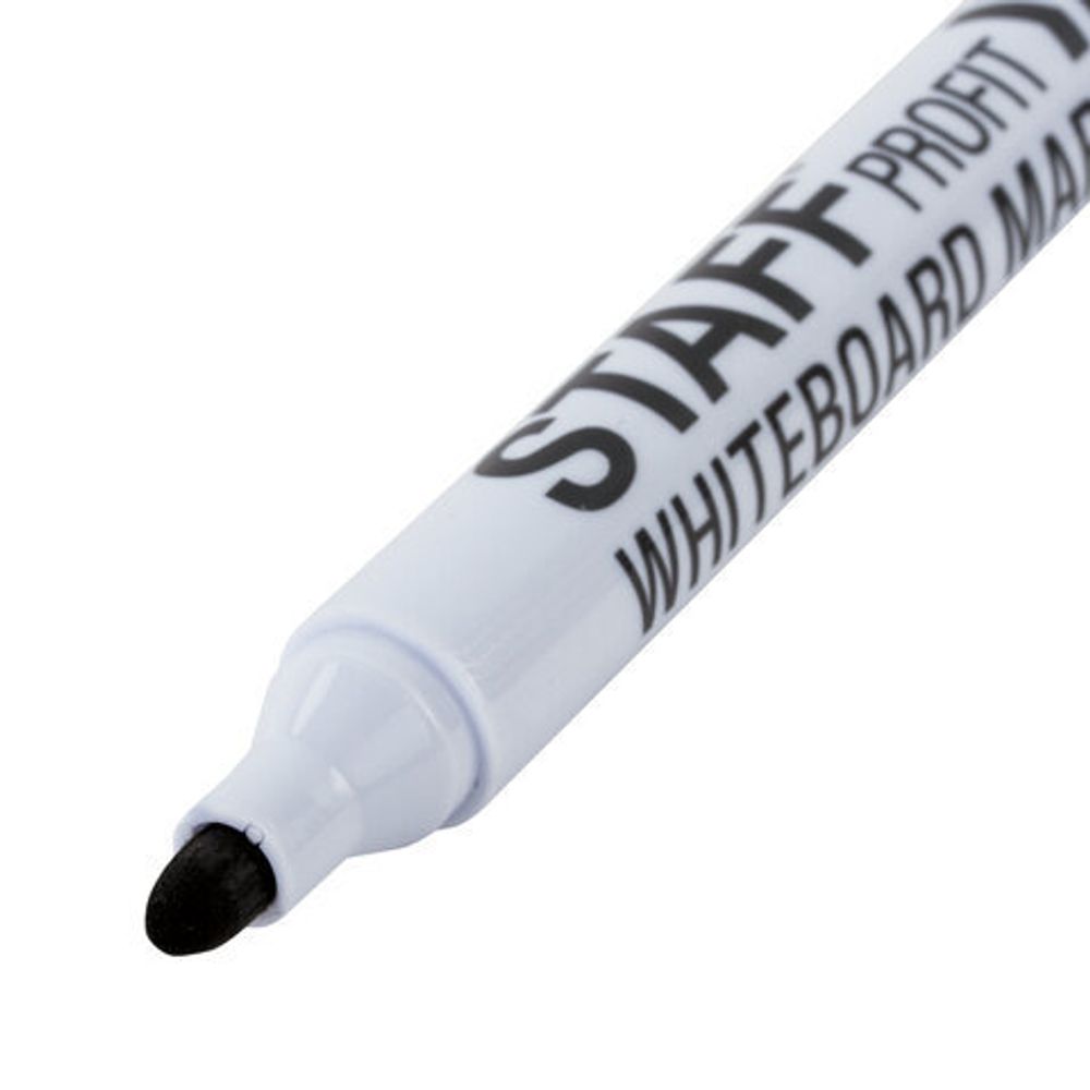 Маркер стираемый для белой доски ЧЕРНЫЙ, STAFF "PROFIT", 2,5 мм, 151644