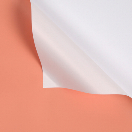 Упаковочная матовая пленка (0,58*10 м) Персик/Белый, 2 ст, 1 шт.