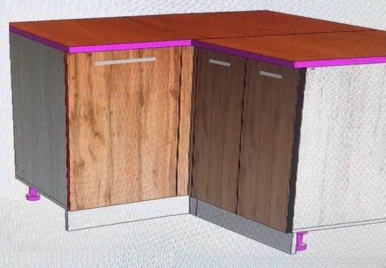 Стол кухонный угловой под мойку ДЕСТИНИ-4 правый /936*820*536/